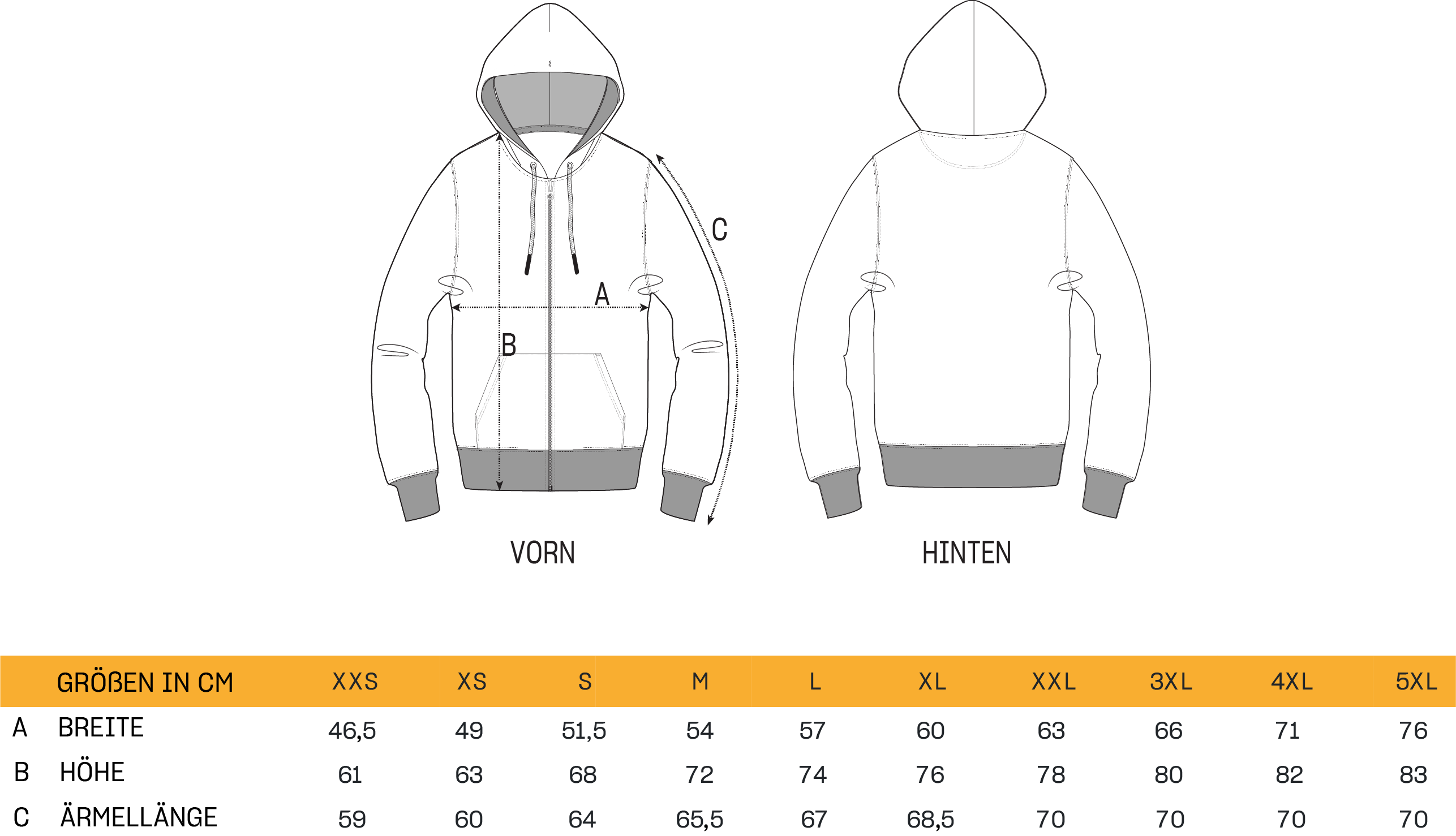 Zip-Up Hoodie LAUSITZ Stick schwarz