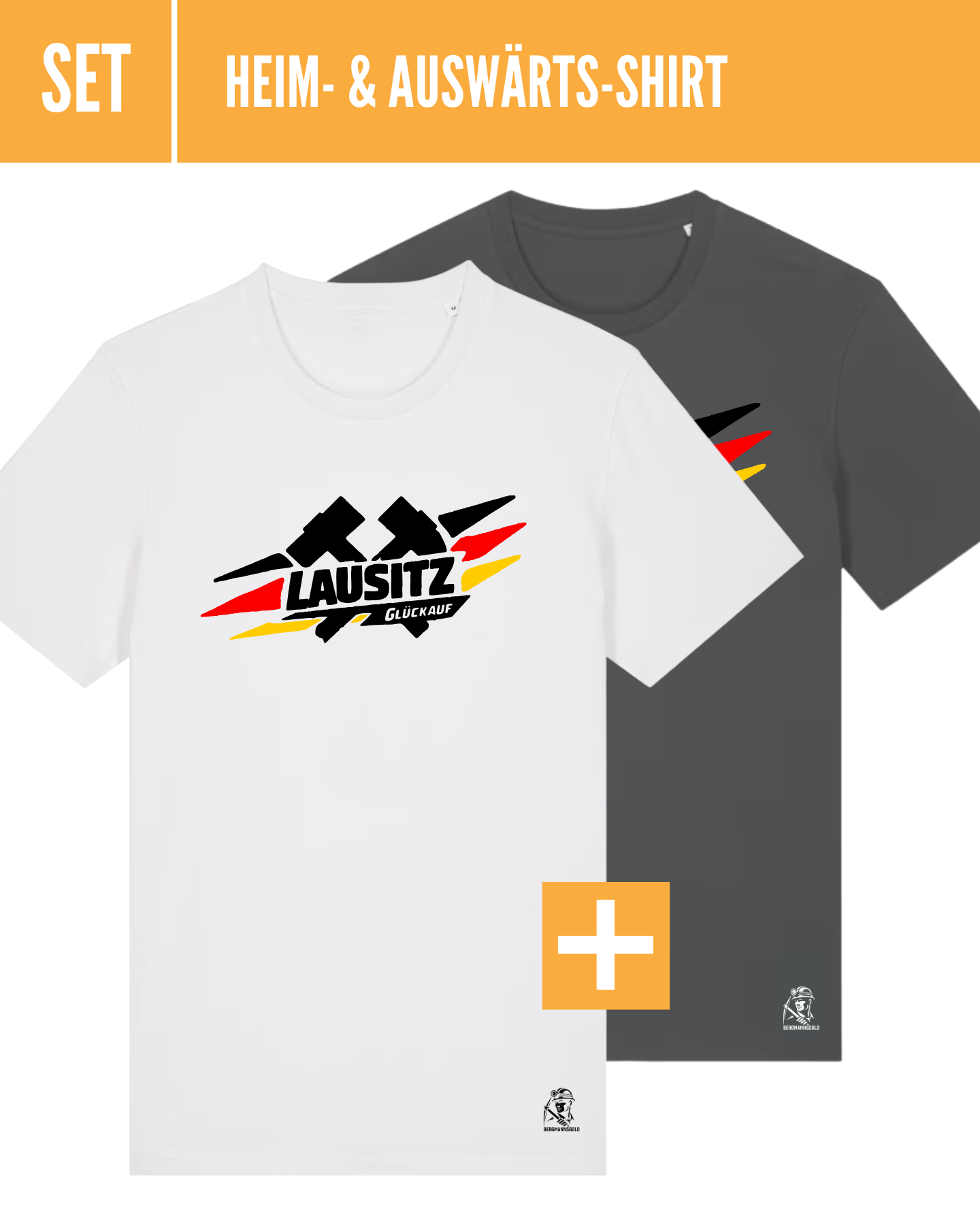 Set "Heim & Auswärts" LAUSITZER FUSSBALLSOMMER – Shirt weiß + Shirt dunkelgrau