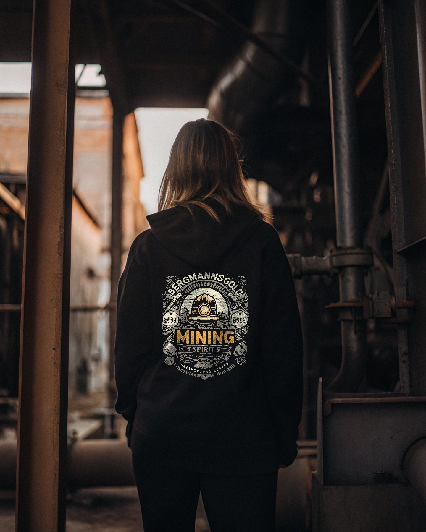 Hoodie MINING unisex schwarz