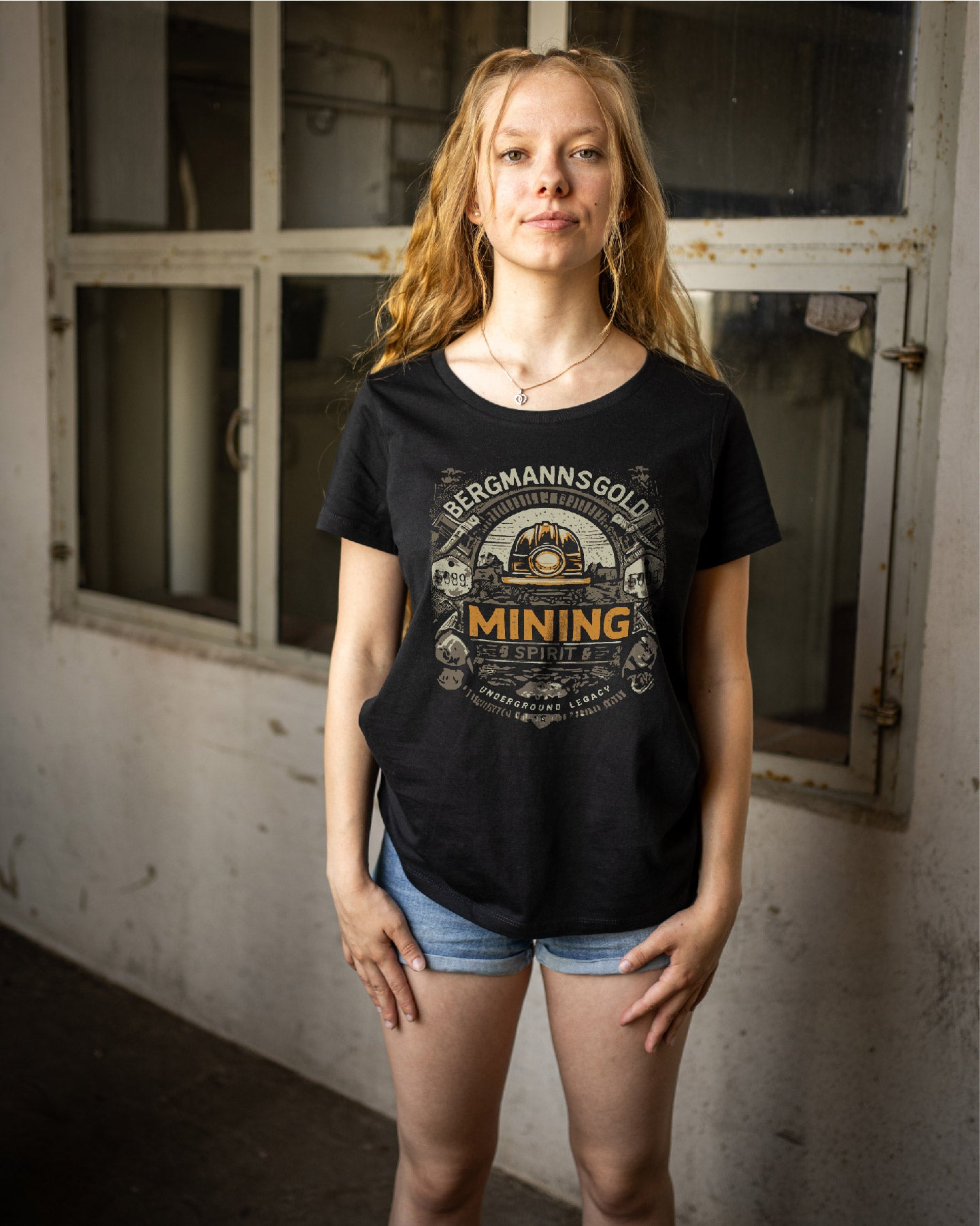 T-Shirt Damen MINING schwarz