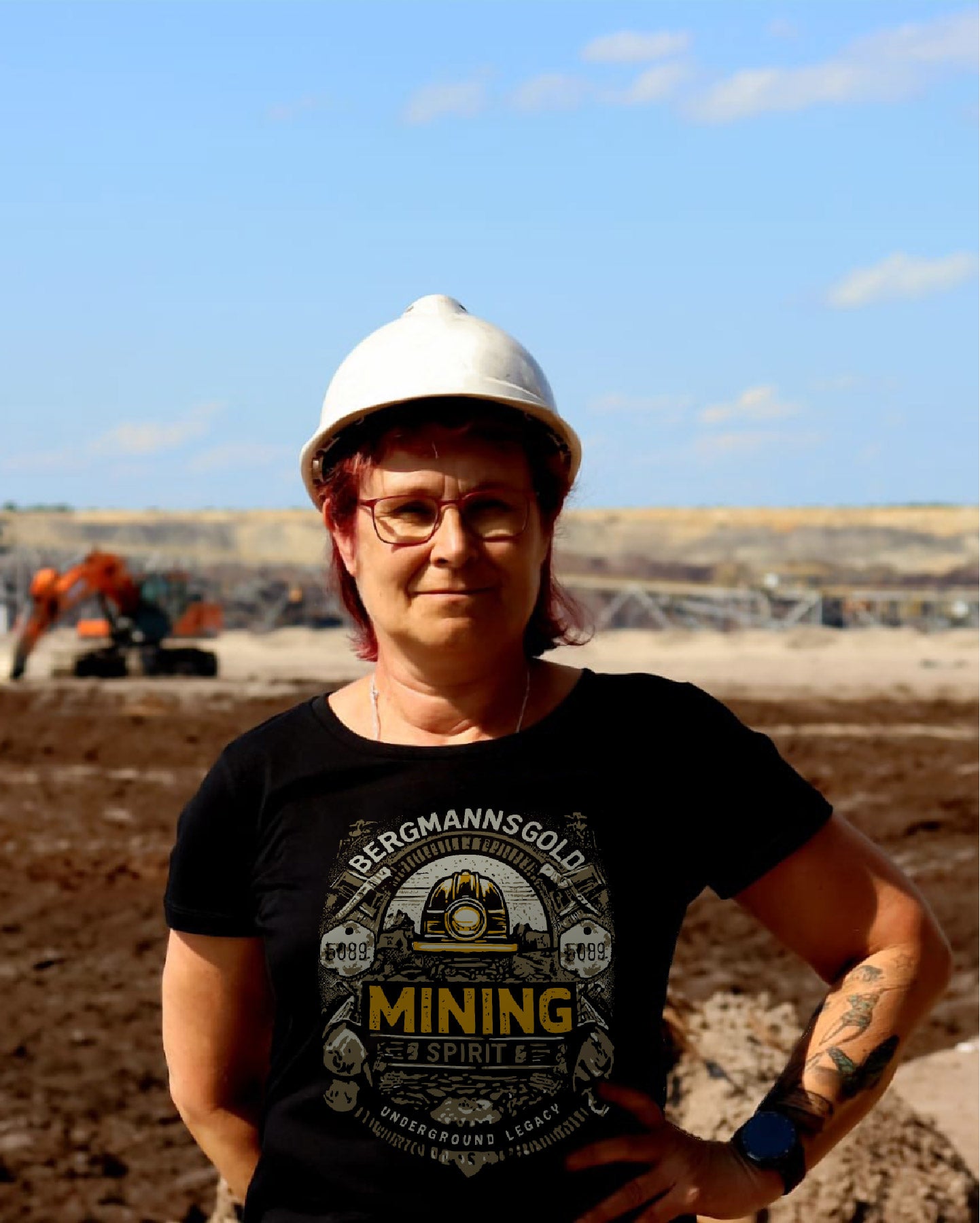 T-Shirt Damen MINING schwarz