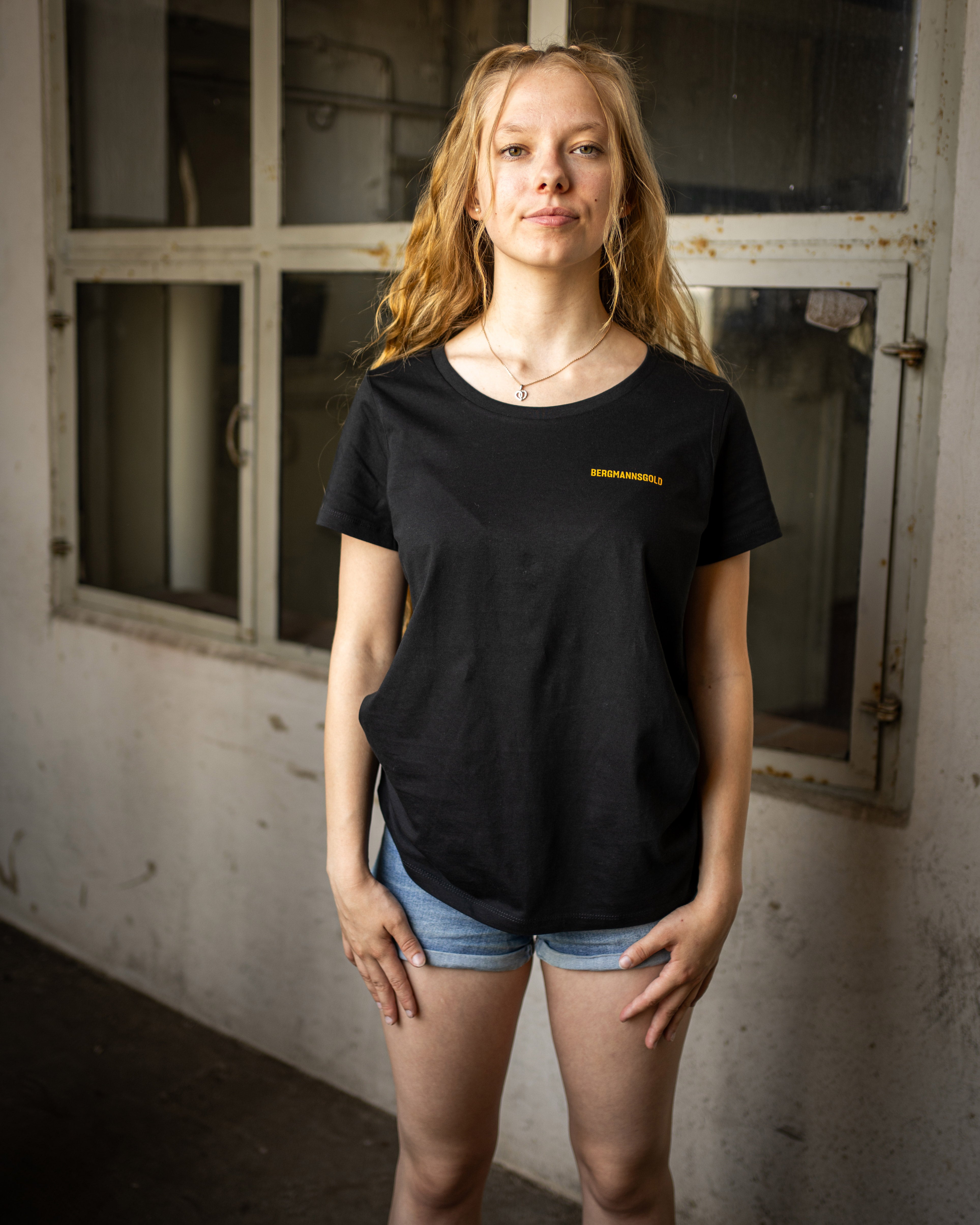T-Shirt Damen STOLLEN schwarz