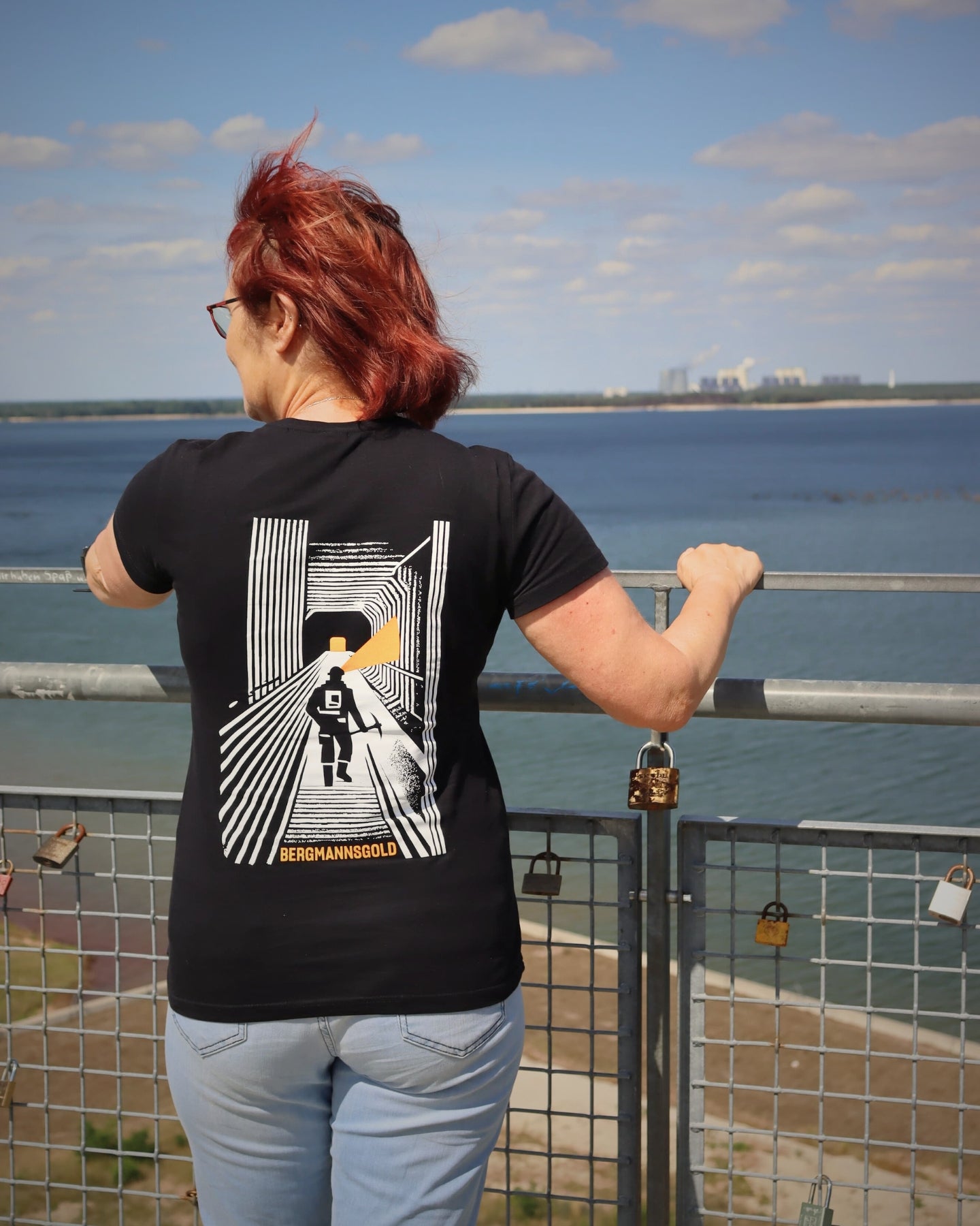 T-Shirt Damen STOLLEN schwarz