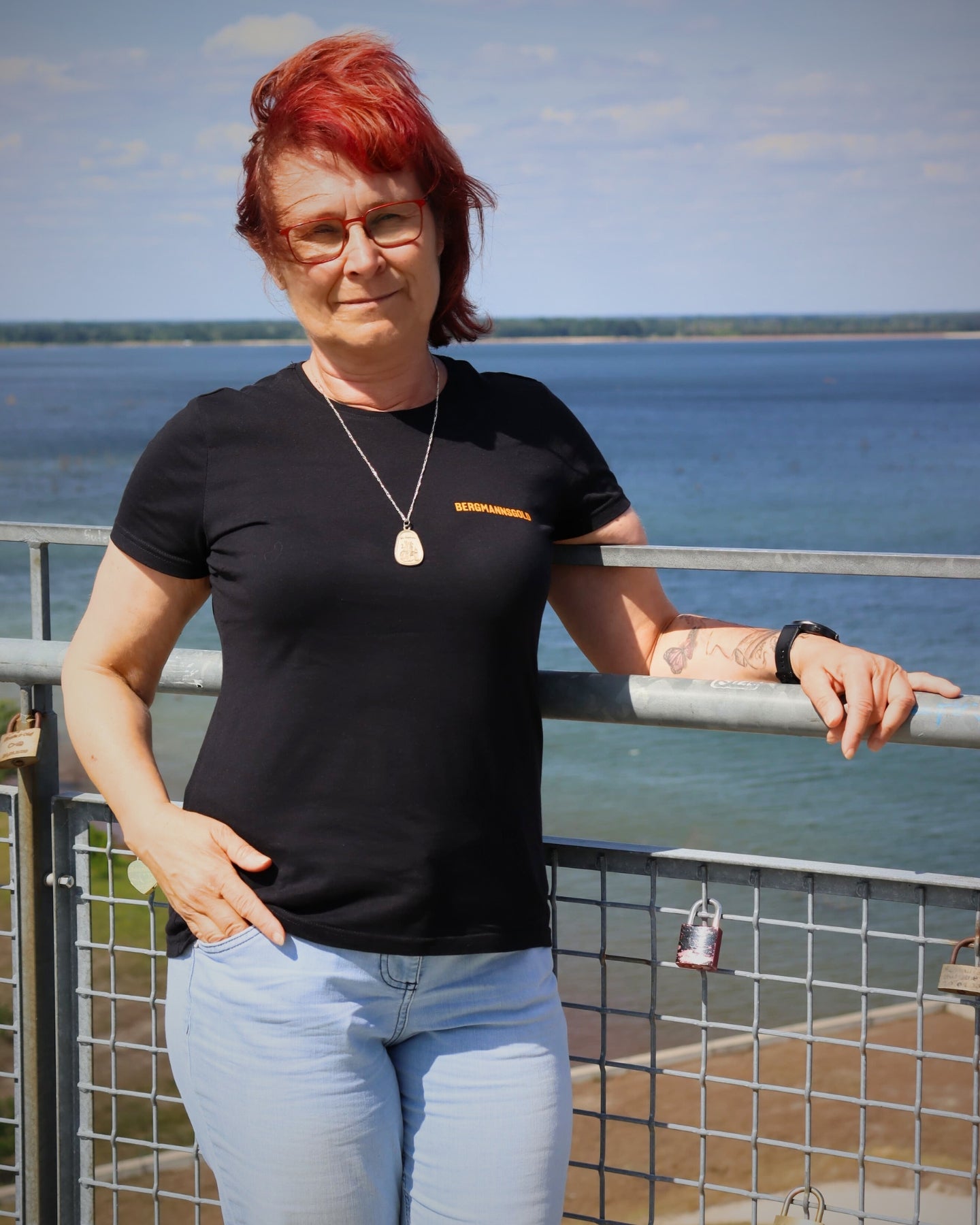 T-Shirt Damen STOLLEN schwarz